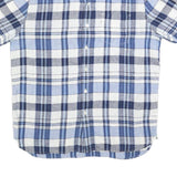 LEVI'S Mens Blue & White Check Short Sleeve Shirt M Casual Summer Linen Blend