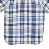 LEVI'S Mens Blue & White Check Short Sleeve Shirt M Casual Summer Linen Blend