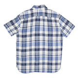 LEVI'S Mens Blue & White Check Short Sleeve Shirt M Casual Summer Linen Blend