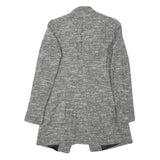 ZARA BASIC Womens Grey Button Jacket S Polyester Blend Plain Stylish Long Sleeve