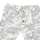 Mens Shorts Grey & White Camouflage Casual S W30 Button Fly Cotton Blend
