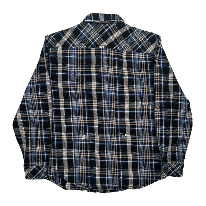 Dickies Checked Flannel Shirt - Medium Blue Cotton