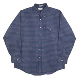LL BEAN Mens Blue Check Shirt L Button-Down Collar Long Sleeve Casual Cotton