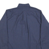 LL BEAN Mens Blue Check Shirt L Button-Down Collar Long Sleeve Casual Cotton
