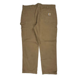 Carhartt Double Knee Carpenter Trousers - 40W 30L Brown Cotton