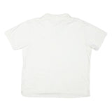NAUTICA Mens White Short Sleeve Plain Polo Shirt L Cotton Blend Casual Classic