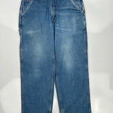 Carhartt Double Knee Carpenter Jeans - 36W 32L Blue Cotton