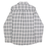 DICKIES Mens White & Grey Checked Cotton Blend Shirt M Workwear Casual