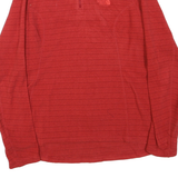 THE NORTH FACE Womens Red Polyester Blend Jacket M Half Zip Striped Outdoor