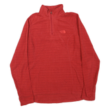 THE NORTH FACE Womens Red Polyester Blend Jacket M Half Zip Striped Outdoor