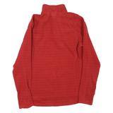 THE NORTH FACE Womens Red Polyester Blend Jacket M Half Zip Striped Outdoor