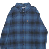 CHAPS Mens Blue & Black Check Shirt S Button Down Long Sleeve Casual