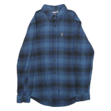 CHAPS Mens Blue & Black Check Shirt S Button Down Long Sleeve Casual