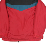 COLUMBIA Mens Red & Black Outdoor Jacket L Polyester Plain Zip Hooded