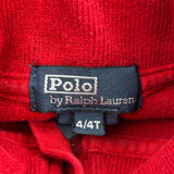 Age 4 Polo By Ralph Lauren 1/4 Zip - 2XS Red Cotton