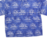 DAYS CATCH Mens Blue & White Pattern Short Sleeve Shirt L Casual Lightweight