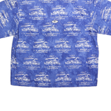 DAYS CATCH Mens Blue & White Pattern Short Sleeve Shirt L Casual Lightweight