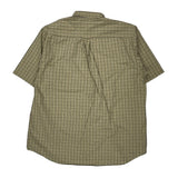 Nautica Checked Short Sleeve Shirt - Large Khaki Cotton