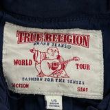 True Religion Graphic Jacket - Large Blue Cotton