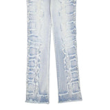 EVOLUTION IN DESIGN Womens Regular Fit Blue Denim Light Wash W30 L35 Frayed Trim