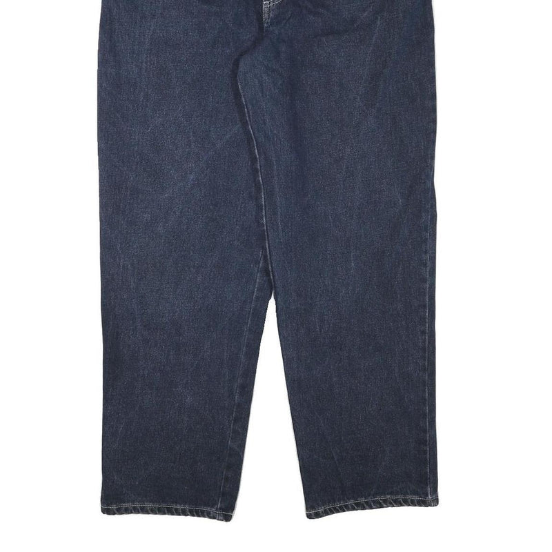 TRACK Mens Relaxed Blue Denim Jeans W38 L30 Zip Cotton Blend Casual Comfort