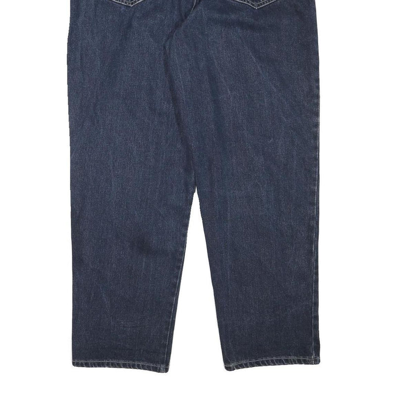 TRACK Mens Relaxed Blue Denim Jeans W38 L30 Zip Cotton Blend Casual Comfort