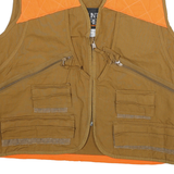 MOUNTAIN PRAIRIE Mens Brown & Orange Cotton Blend Jacket M Zip Plain Utility