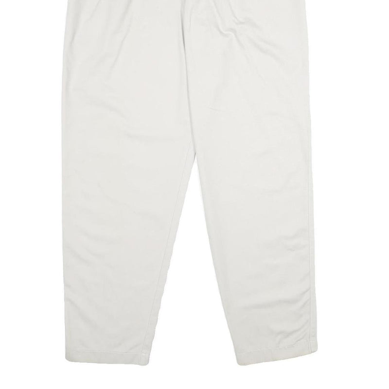 LEE Womens Cotton Blend White Classic Straight Trousers W30 L32 Zip Closure