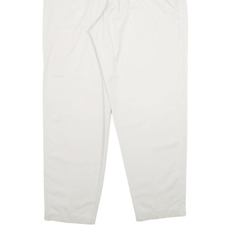 LEE Womens Cotton Blend White Classic Straight Trousers W30 L32 Zip Closure