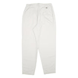 LEE Womens Cotton Blend White Classic Straight Trousers W30 L32 Zip Closure