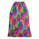 RHAPSODY Womens Yellow Floral Pleated Midi Polyester Skirt S Bright Colourful