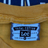 Made In USA Lee College T-Shirt - XL Yellow Cotton