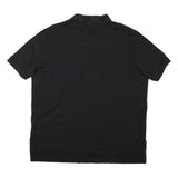 POLO RALPH LAUREN Mens Black & Yellow Short Sleeve Plain L Cotton Blend Polo