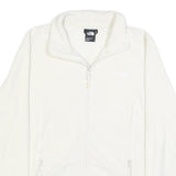 THE NORTH FACE Womens White Jacket L Polyester Zip Plain Warm Lightweight