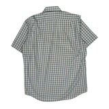 Lacoste Checked Short Sleeve Shirt - Large Blue Cotton