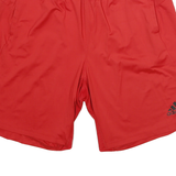 ADIDAS Mens Red Casual Shorts L W30 Polyester Blend Comfortable Fit