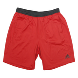ADIDAS Mens Red Casual Shorts L W30 Polyester Blend Comfortable Fit