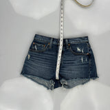 Levis Denim Shorts - 27W UK 8 Dark Wash Cotton