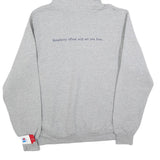 RUSSELL ATHLETIC Mens Grey Off Center Harbor Hooded Sweatshirt L Cotton Blend