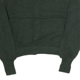 JANTZEN Womens Green Plain V-Neck Basic Knit M Button Up Jumper Polyester Blend