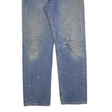 LEVI'S 505 Mens Jeans Blue Regular Straight Denim Medium W35 L32 Classic Style