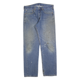 LEVI'S 505 Mens Jeans Blue Regular Straight Denim Medium W35 L32 Classic Style