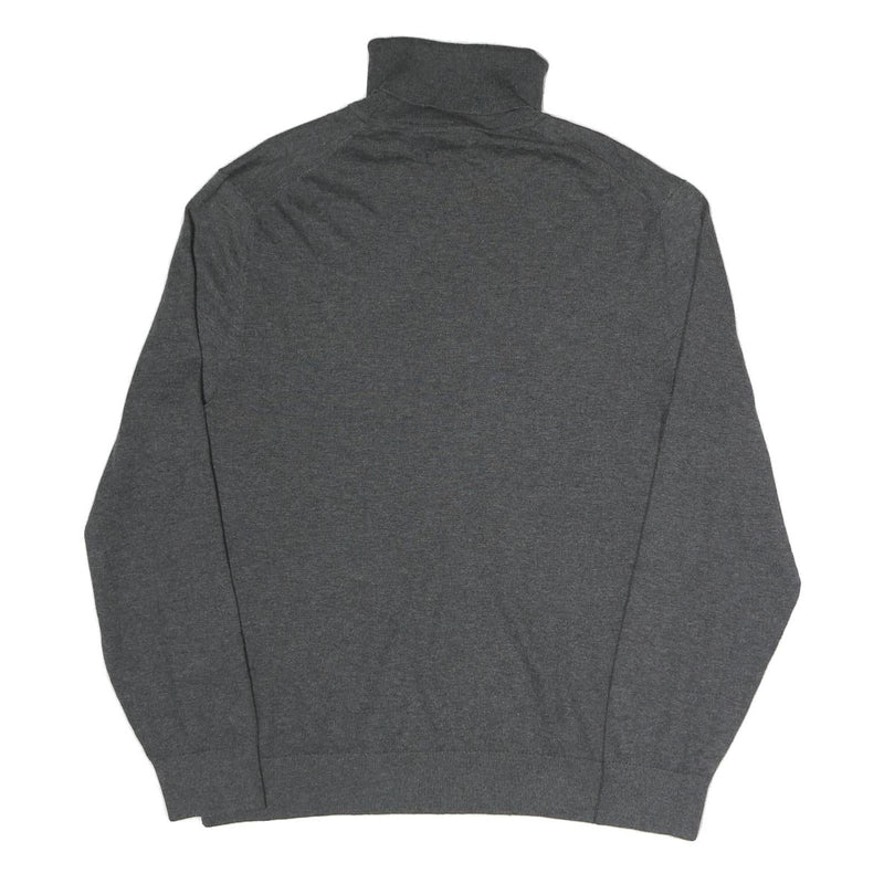NAUTICA Mens Grey Plain Pullover Roll Neck Basic Knit XL Cotton Blend Jumper
