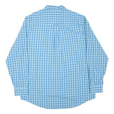 CHAPS Mens Blue & White Check Shirt XL Button Down Cotton Blend Casual Fit