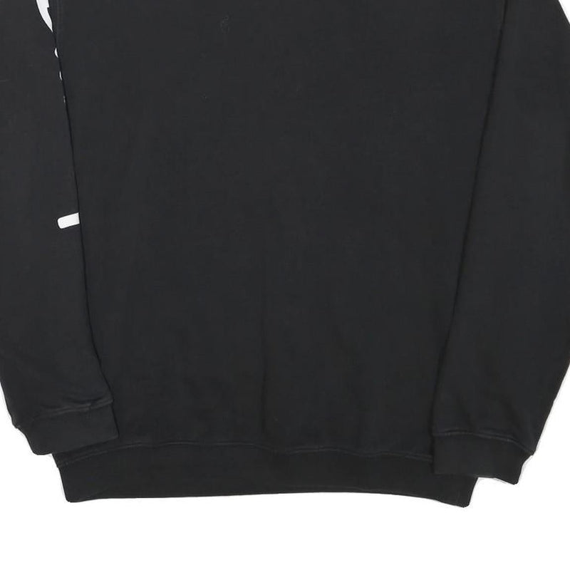 CHAMPION Mens Black Crew Neck S Cotton Blend Sweatshirt Sleeve Logo