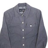 ARMANI JEANS Womens Grey Button Cotton Blend Jacket S Casual Comfortable Fit