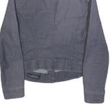 ARMANI JEANS Womens Grey Button Cotton Blend Jacket S Casual Comfortable Fit