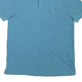 TOMMY HILFIGER Mens Blue Short Sleeve Polo Shirt M Cotton Blend Classic Fit