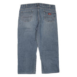 DICKIES Mens Regular Blue Jeans Denim Rinse W40 L27 Classic Zip Closure