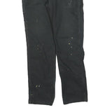 CARHARTT Mens Black Relaxed Straight Cotton Blend Trousers W36 L34 Workwear Zip